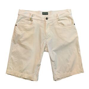 Golfino Shorts Mens 32 Ivory Mid Rise Golf Performance Chino Zip Fly Wicking